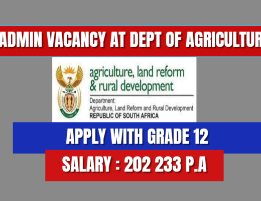 ADMINISTRATION CLERK(APPLY WITH GRADE 12 NO EXPERIENCE ) DEPARTMENT OF AGRICULTURE HIRING Apply before:10 November 2023